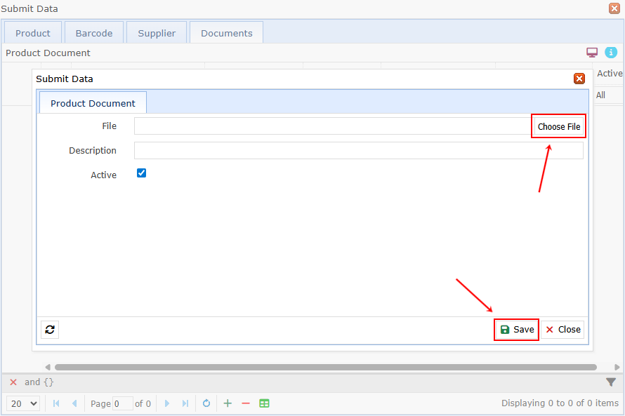 Product Document desired file upload Product, linari, www.linari.app, wms, Warehouse, Product information, Product submenu, Document, Product Document.