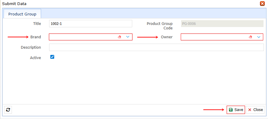 Product grouping Product grouping, linari, www.linari.app, wms, Warehouse, Product grouping information, Product grouping submenu