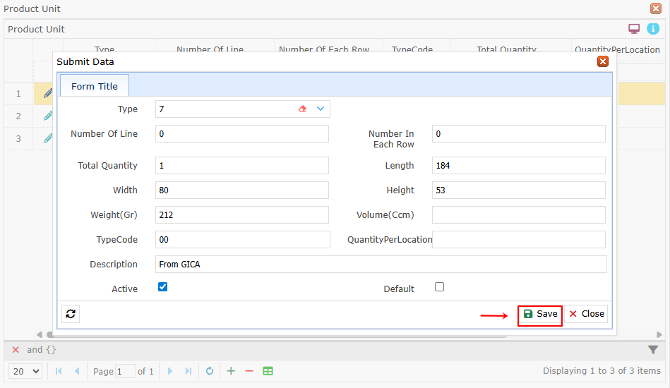 Edit Type Code Type Code, linari, www.linari.app, wms, Warehouse, Type Code, information, Type Code submenu, edit the required information